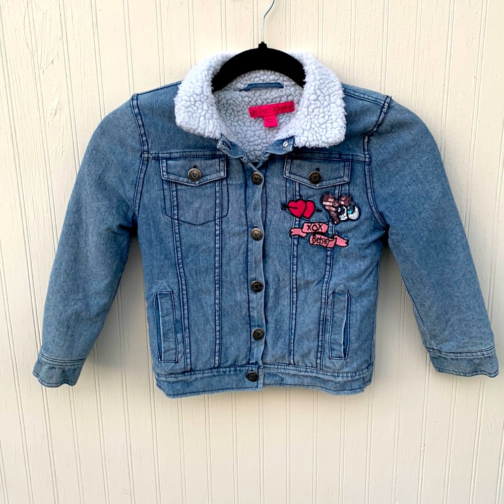 denim fleece jacket Betsey Johnson